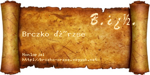 Brczko Örzse névjegykártya